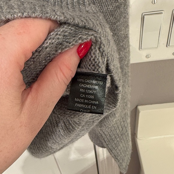 360 Cashmere Sweater Crewneck Oversize Ribbed Grey Loose Fit - Picture 6 of 10